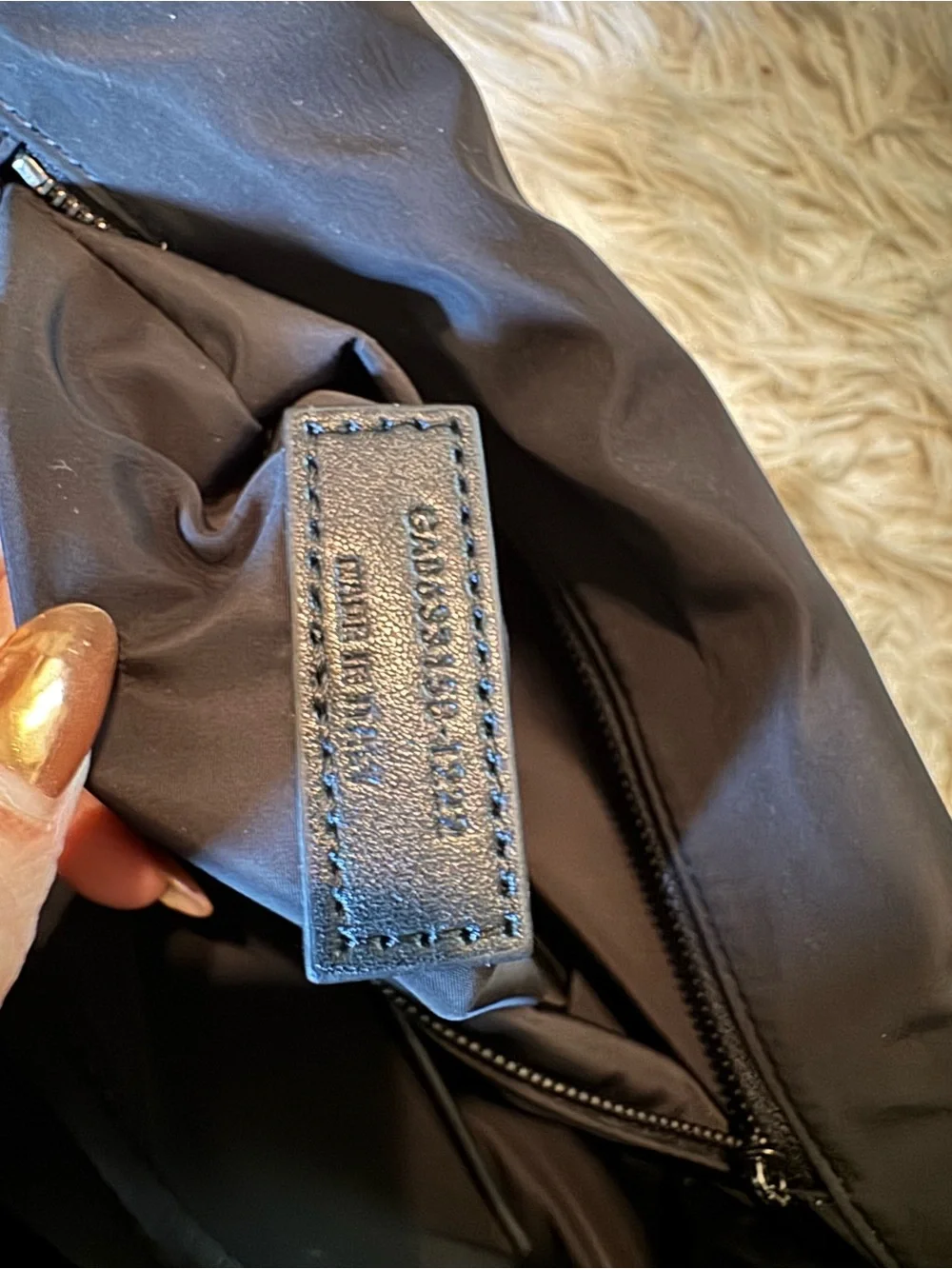 Yves Saint Laurent Black Nylon Shoulder Bag with Heart Detail